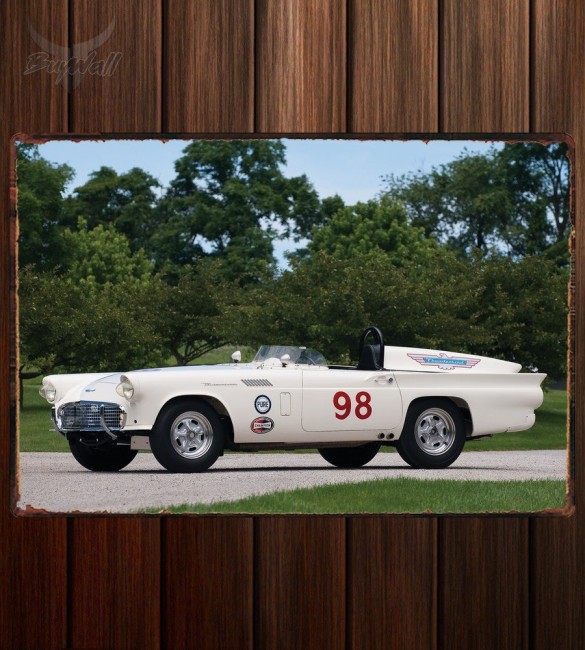 Металлическая табличка Ford Thunderbird Experimental Race Car Металлическая табличка Ford Thunderbird Experimental Race Car